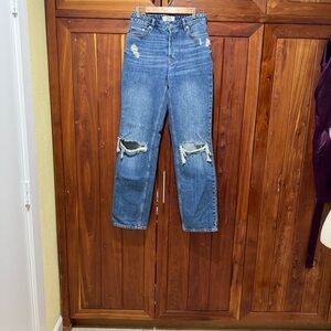 We The Free High Rise Wide Leg Distressed Jeans